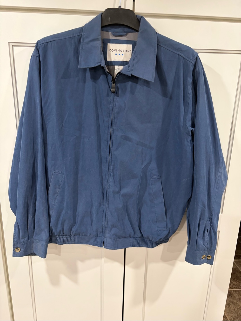 Covington Men's Slate Blue Zip-Up Harrington Jacket